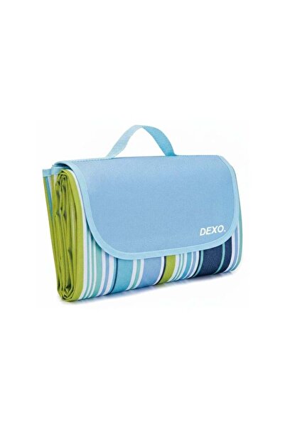 DEXO حصيرة نزهة خارجية قابلة للطي ومقاومة للماء - كبيرة 145 × 180 سم، مخططة ب...