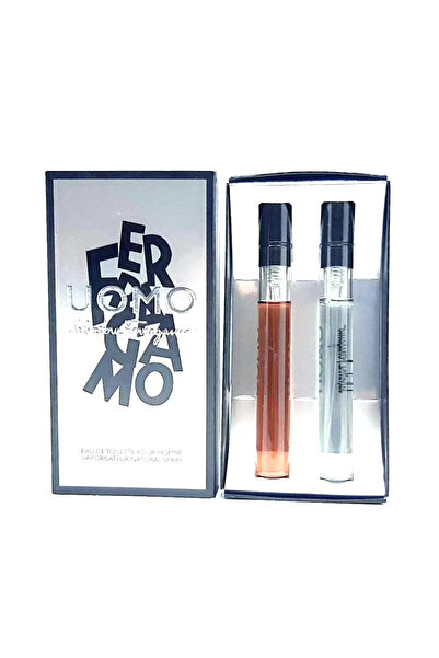 Salvatore Ferragamo مجموعة صغيرة للرجال من ماء التواليت، 2 × 5 مل (Uomo + Cas...