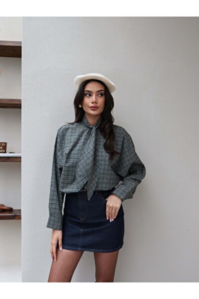 ESRAHELVACI Plaid Scarf Detail Shirt