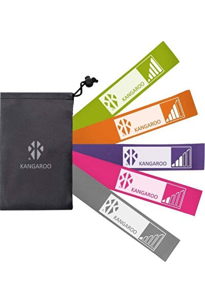 Generic Kangroo Resistance Band Set with Carry Bag – 5 Resistance Levels for Yoga, Pilates, Squats, Stretc