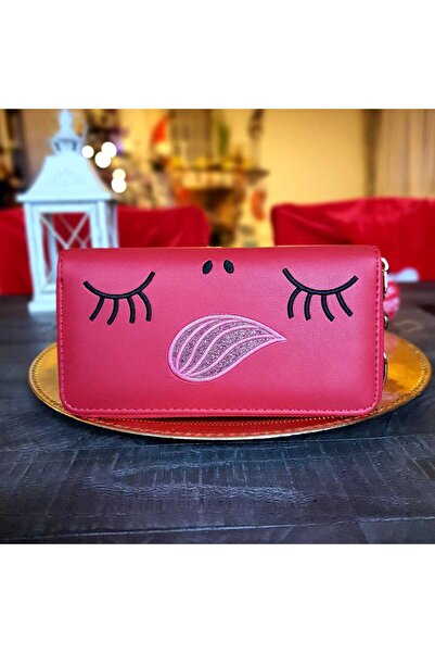 Produse.Top Women's wallet Red made of eco-leather Sleepy Unicorn ACPT007