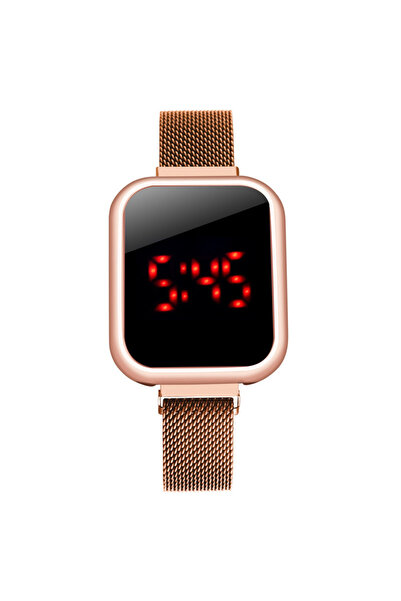 Produse.Top Ceas Electronic Fashion LED Rosegold cu touch screen si bratara m...