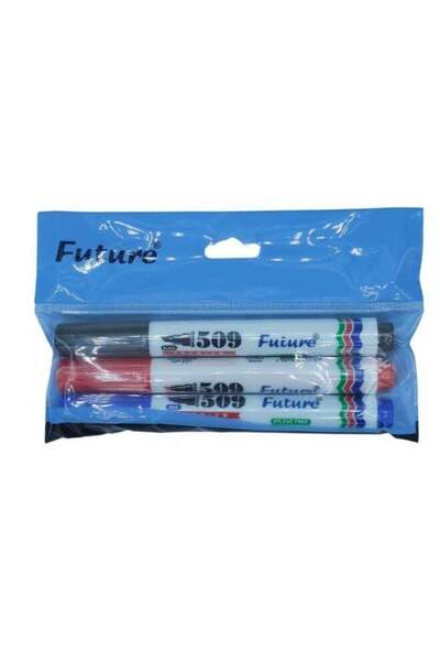 FUTURE - Set of 3 whiteboard markers, number 509, 4.0 mm, 3 colors: blue, red...