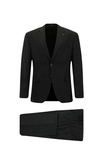 Abdullah Kiğılı 7 Drop Slim Fit Slim Fit Checked Wool Classic Suit
