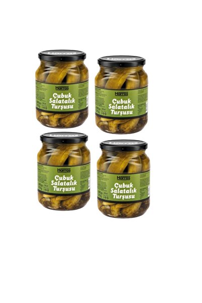 Harras 4 Kavanoz Premium Çubuk Salatalık Turşusu 680 g x 4