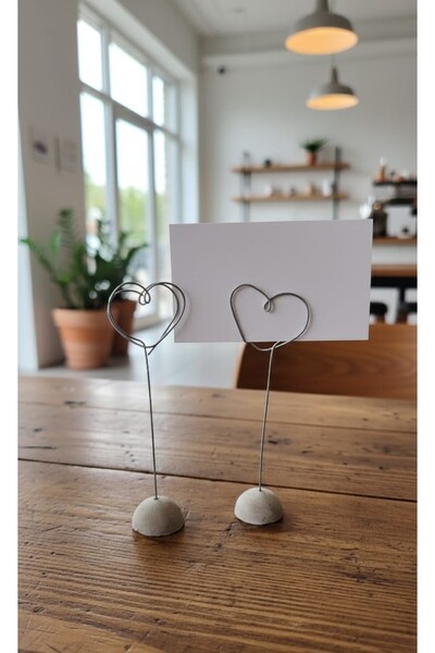 SENZATEMPO DECOR İkili Masa Üstü Not Tutucu Kalpli Oval Not Tutacağı (Not Kar...