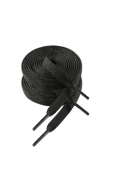 Sarphia Store Set de 2 șireturi plate din bumbac, 100 cm, negre