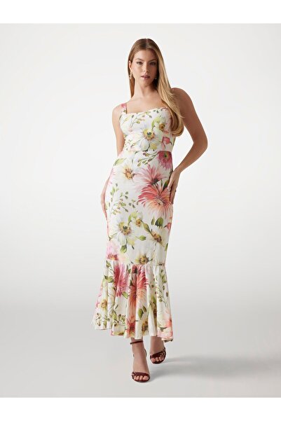 Guess Kadın Uzun Volanlı Elbise