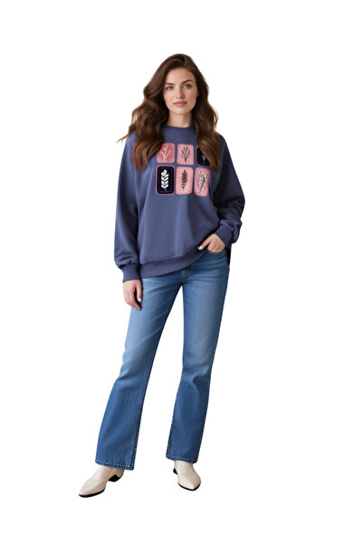 Füme Baskılı Sweatshirt