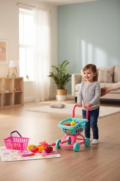 BYCEGU BOL BOL AKSESUARLI 2 Lİ MEYVE SEPETI KESME TAHTALI VE MEYVELİ MARKET A...