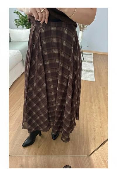 My Blog Khakifarbener Chiffon-Karorock - 0613