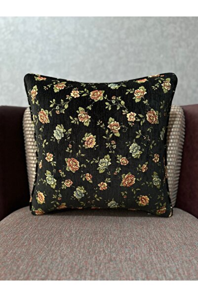 Fabricland Κάλυμμα μαξιλαριού από υφαντό λινό σε μαύρο χρώμα 43x43 εκ.