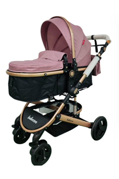 Belecoo Cărucior 2 în 1, Belecoo, mâner protejat de piele, landou reversibil, geantă pentru accesorii, multifuncțional