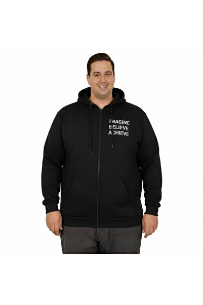 cusseli Ανδρικό φούτερ με κουκούλα μεγάλου μεγέθους CÜSSELİ. με τύπωμα 24538