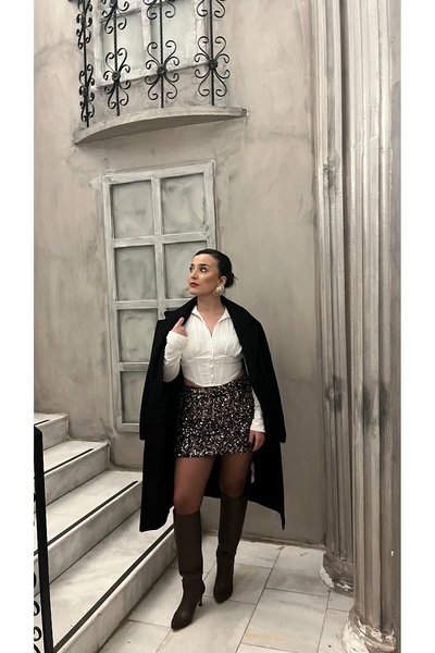 MahraWear Gold Sequin Skirt