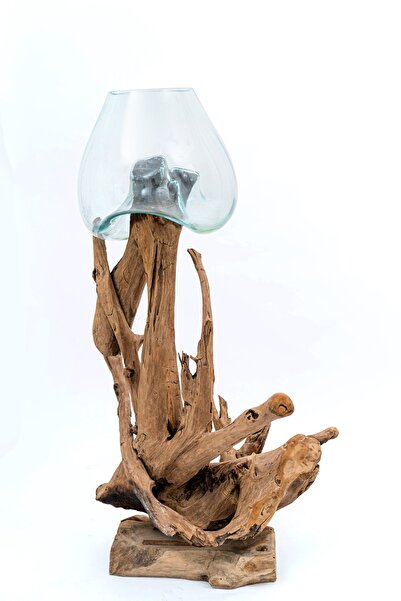 bothour فازة الزجاج المصهور - خشب