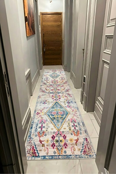 VOPTEKS Renkli Halı Yolluk Makinede Yıkanabilir Halı Kaymaz Taban Halı