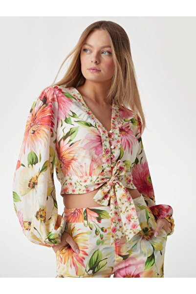 Guess Ls Colette Kadın Peplum Top