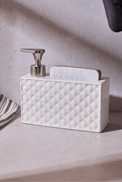 Perotti Ash Beige 750 ml Porcelain Kitchen Liquid Soap Dispenser