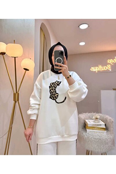 JustFab ✨Women’s Leopard Tracksuit Set | Modest Two Piece Sweatshirt & Pants | Casual Sportwear✨