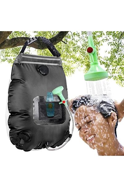 Arabest حقيبة دش تعمل بالطاقة الشمسية، سعة 20 لتر (5 جالون) حقيبة مياه محمولة...