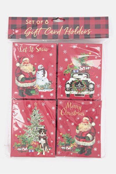 Votum مجموعة من 8 حوامل بطاقات هدايا، لون أحمر