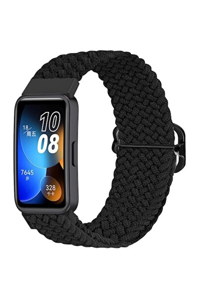 Sarphia Store Curea pentru Huawei Band 8/9 - Microfibră țesută, Confortabilă - Neagră