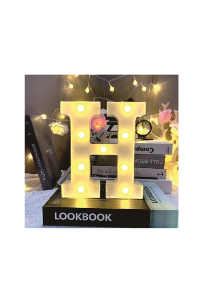 Mirific Party Lampă LED, 21×16,6×3,5 cm, cu baterii, litera H, PPQT8289