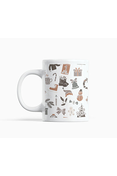 Nino Store كوب بورسلين منقوش بتصميم شتوي بسيط بطابع العام الجديد سعة 300 مل -...