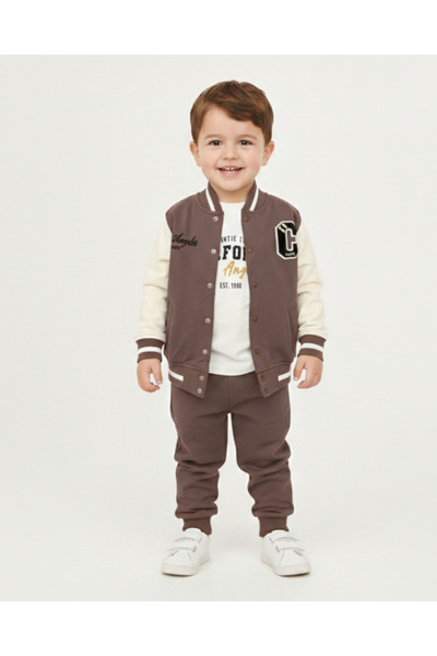 Egelite Erkek Çocuk Kolej Ceketli 2-3-4-5-6 Yaş Mevsimlik 3'lü Şık Takım