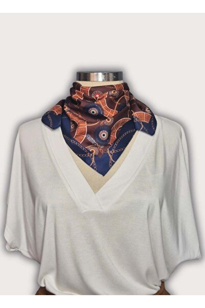 POZİTİF MRK سلسلة ونمط خرز العين الشريرة من الساتان البني المضلع ووشاح الرقبة