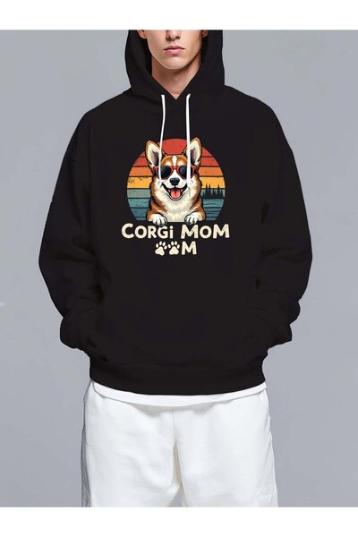 MIXSNOW Oversized Printed Hooded Sweatshirt-Trendy Casual Style Relaxed-Fit H...