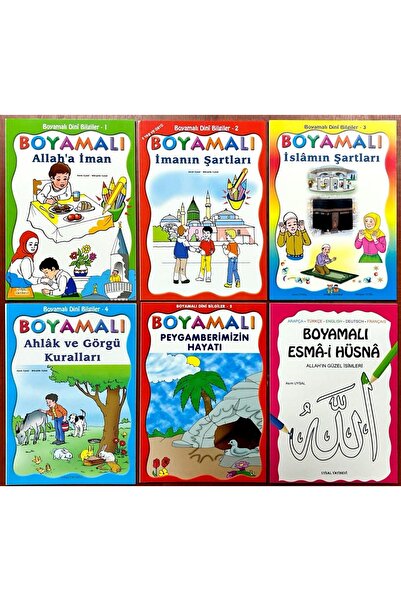 Uysal Yayınevi Çocuklar İçin Boyamalı Dini Bilgiler Seti (6 Kitap)