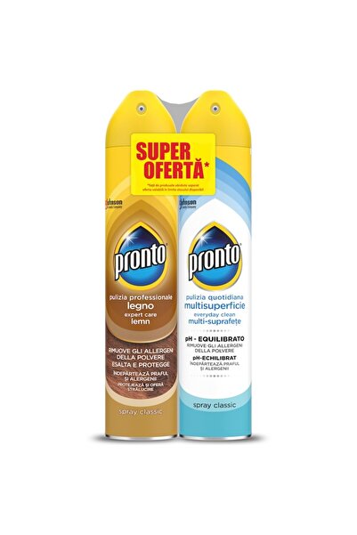 Pronto Spray Package Wood Furniture Care and Cleaning Classic+ Multi Surfaces, 2x300ml