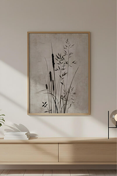 huhuli Ahşap Çerçeveli Wabi Sabi Koleksiyon Tablo Huhu719