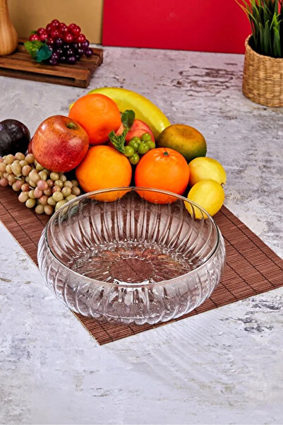 FBZhome Large Glass Salad Bowl Fruit Snack Serving Bowl