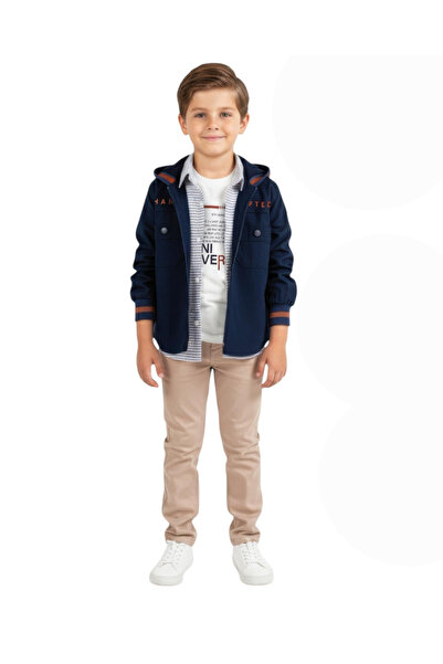 NURTOPU طقم للأولاد مكون من 4 قطع موسمي طقم علوي وسفلي من القماش القطني عالي ...