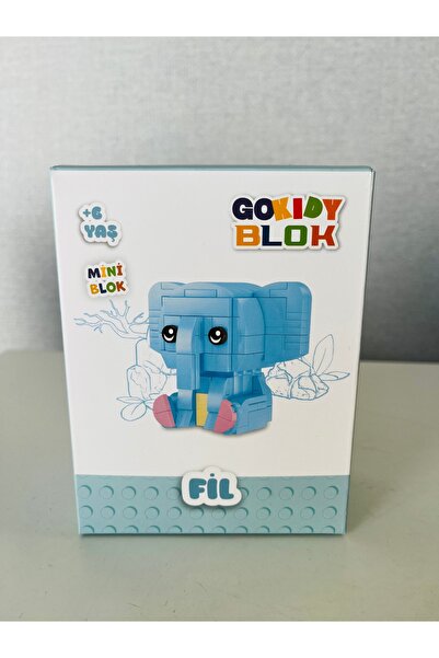 zeynepin atolyesi Blue Elephant Block Toy