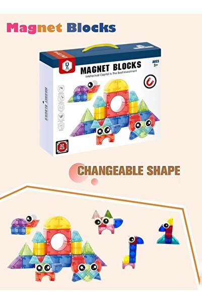 DEZHI 32 قطعة من مكعبات التراكم المغناطيسية الملونة - حواف مستديرة، ملمس ناعم