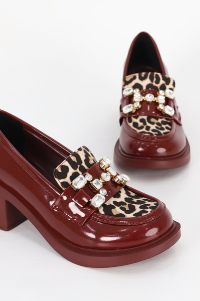 Mamito Ayakkabı Rc 2103 Rhinestone High Heel Loafer