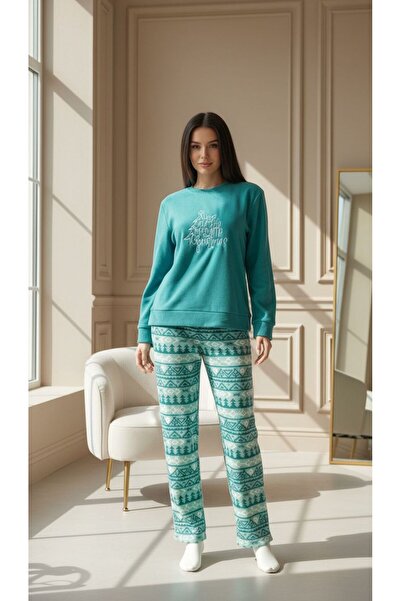 BERAUNDERWEAR طقم بيجامة بولار، طقم بيجامة لعيد الميلاد، طقم بيجامة شتوية، طقم علوي وسفلي