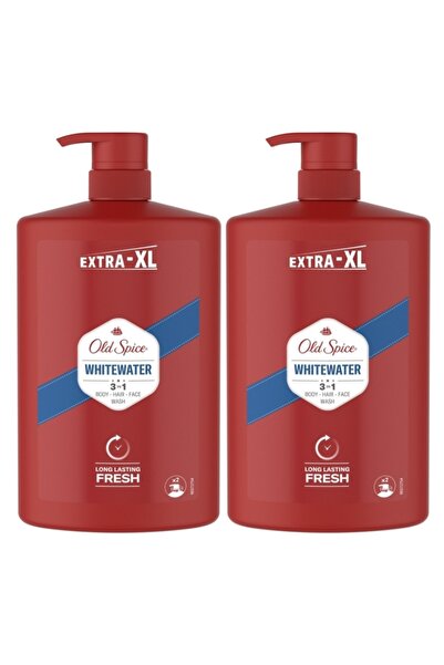 Old Spice WhiteWater 3-in-1 shower gel and shampoo set for body, hair and face, 2 x 1000 ml