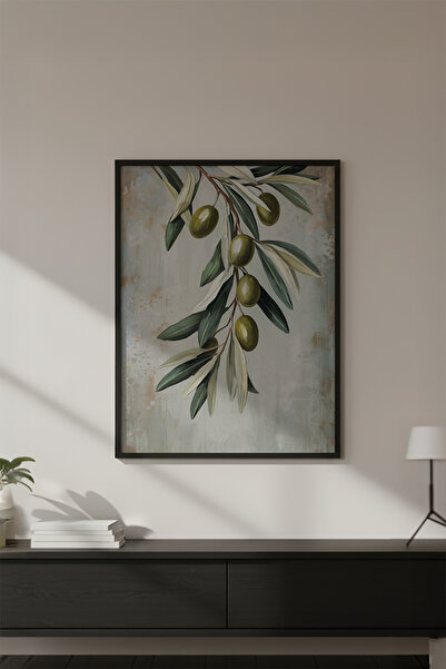 huhuli Ahşap Siyah Çerçeveli Wabi Sabi Koleksiyon Tablo Huhu721