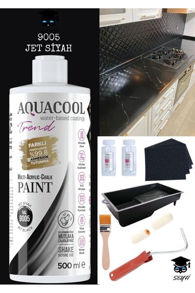 Aquacool Trend kendiliğinden vernikli çelik ahşap kapı beyaz eşya mutfak dolabı fayans petek metal boya 500 ml set