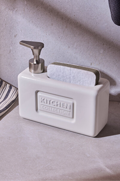 Perotti Ash Beige 750 ml Porcelain Kitchen Liquid Soap Dispenser