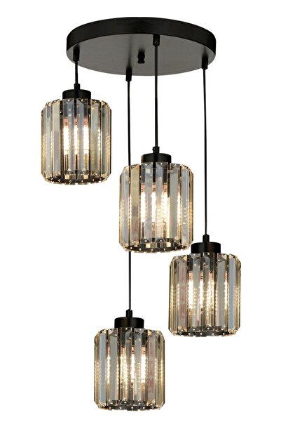 Avonni Bottle Modern Avize E27 36W 30cm Metal Siyah Avonni-FZ-7383-3Y-BSY