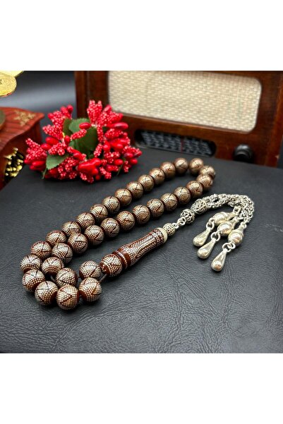 Sabır Taneleri Kamil Puğ Özel Seri Gümüş İşlemeli Kuka Tesbih