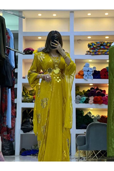 SOLİN YÖRESEL Kadın Yöresel Düğünlük Kaftan Abiye Elbise(Görseldeki aksesuarlar dahil değildir)