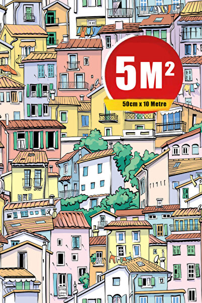 Bien Duvar Kağıtları Zümrüt Exclusıve 7860 Renkli Evler Manarola Portofino Ba...