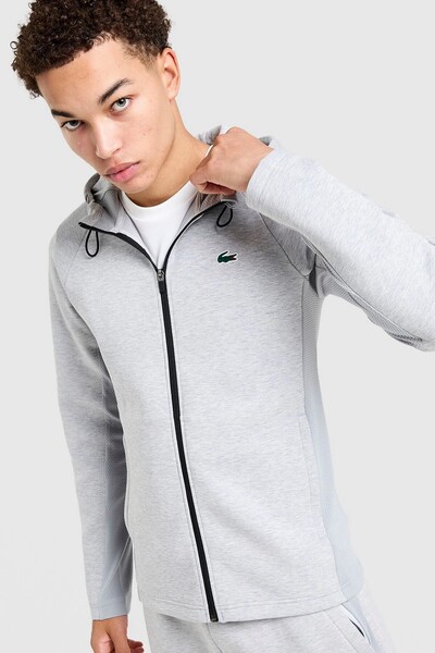 Lacoste Mens Full Zip Slim Fit Hoodie Erkek Slim Fit Kapüşonlu Sweatshirt Gri